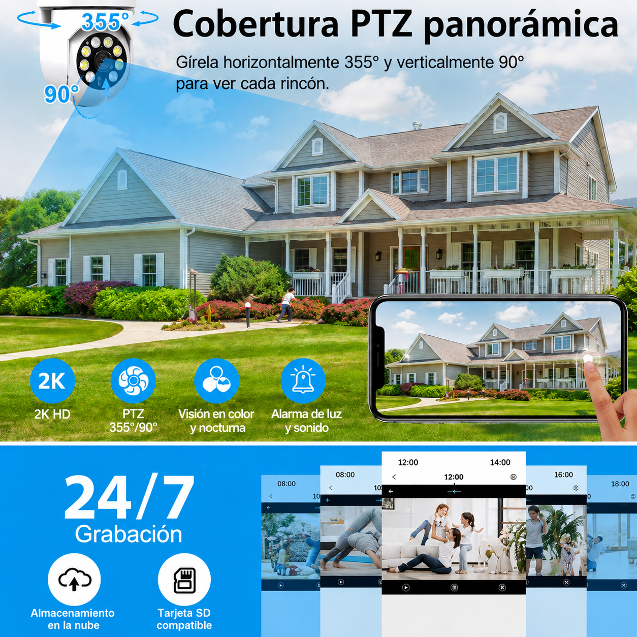 Camara bombillo 360°