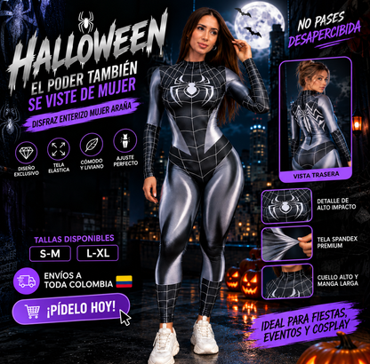 Enterizo black spider woman