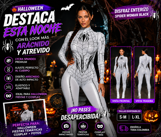 Enterizo white spider woman